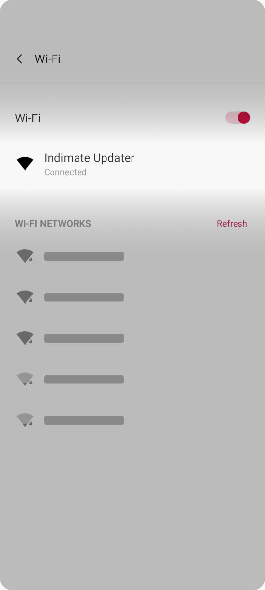 Indimate Updater Hotspot in Phones Wifi settings