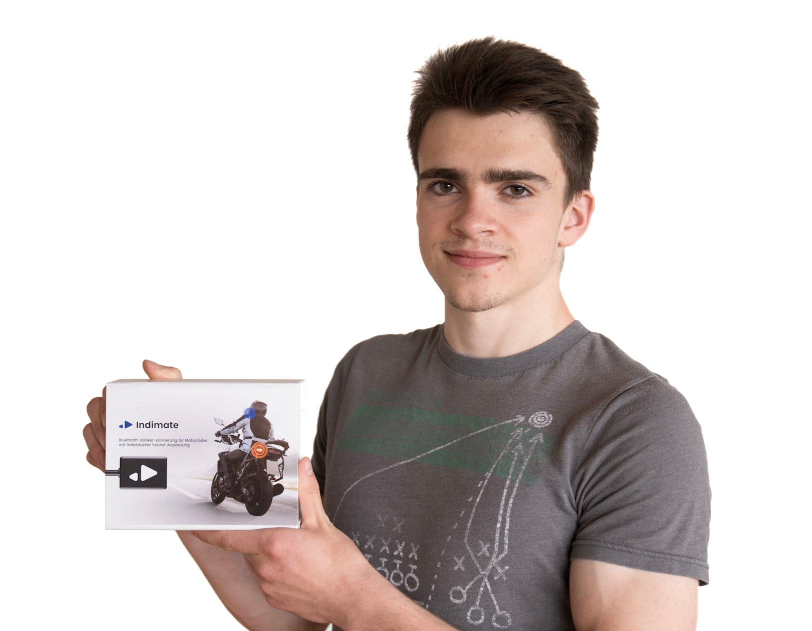 Nicolas, the founder of Indimate holding the indimate box